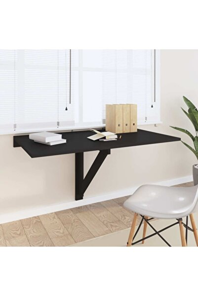 Concept Masă de perete pliantă, negru, 100x60x56 cm, lemn compozit