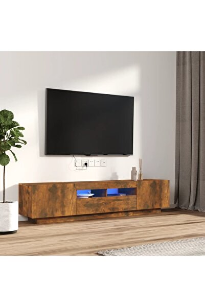 Concept Комплект шкафове за LED телевизор, 2 части, опушен дъб, инженерно дърво