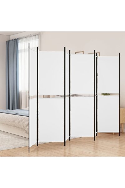 Concept Paravan de cameră cu 6 panouri, alb, 300x200 cm, textil