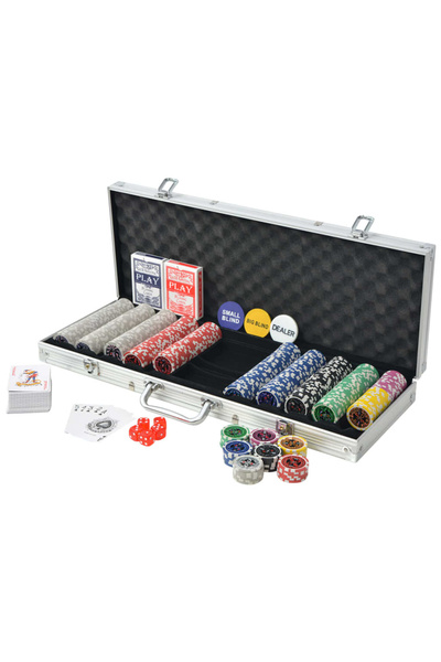 Concept Set de poker cu 500 de jetoane cu laser din aluminiu