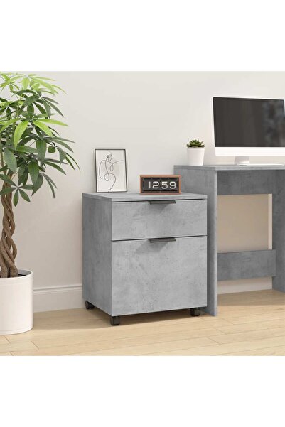 Concept Κινητό ντουλάπι αρχειοθέτησης με ρόδες, γκρι σκυροδέματος, 45x38x54 c...