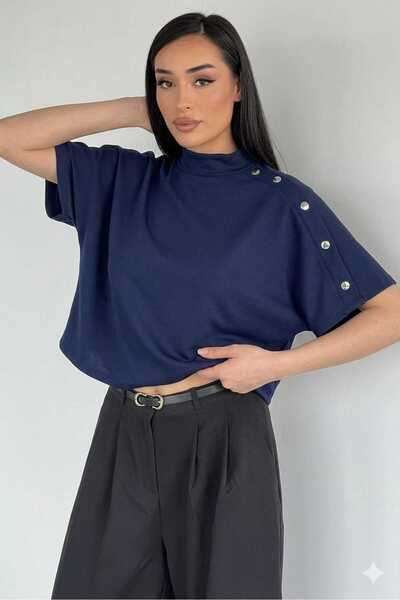 IŞILDA FASHION Shoulder Detail Batwing Sleeve Blouse