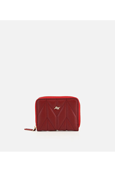 Hotiç Kadın Deri Bordo Mini Cüzdan