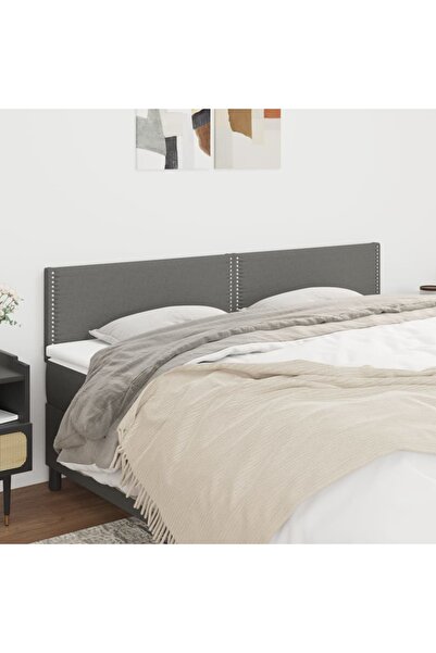 Concept Tăblii de pat, 2 buc, gri închis, 80x5x78/88 cm, textil