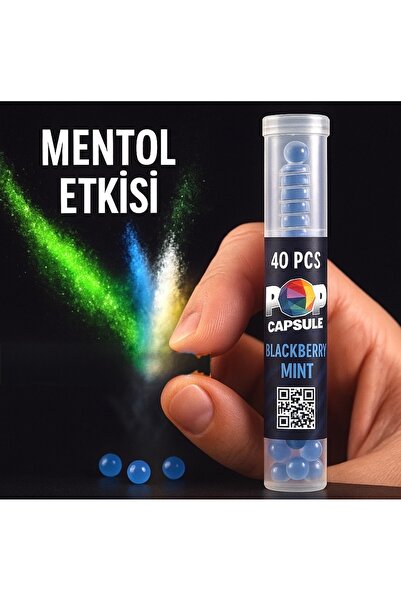POP CAPSULE Kalem Aplikatörlü Yaban Mersini Aromalı 40’lı Mentol Top