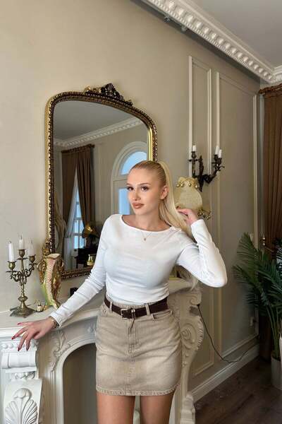 lizge giyim Kayik Yaka Bodysuit