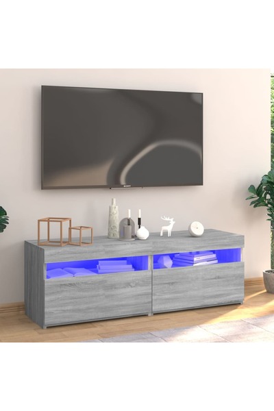 Concept Έπιπλο τηλεόρασης με φώτα LED, γκρι sonoma, 120x35x40 εκ.