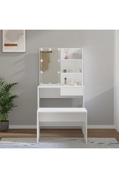 Concept Σετ μπουντουάρ LED, λευκό, επεξεργασμένο ξύλο