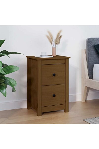 Concept Noptieră, maro miere, 40x35x61,5 cm, lemn masiv de pin