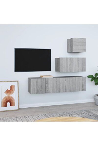 Concept Σετ ντουλαπιών τηλεόρασης, 4 τεμάχια, γκρι Sonoma, επεξεργασμένο ξύλο