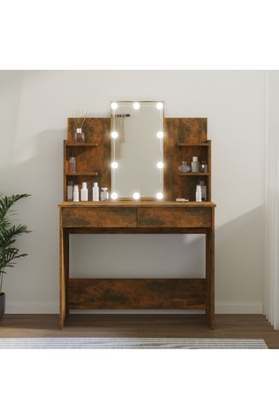 Concept Μπουντουάρ LED, καπνιστή δρυς, 96x40x142 εκ.