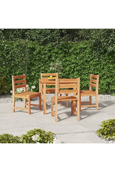 Concept Σετ τραπεζαρίας κήπου, από μασίφ ξύλο τικ, 5 τεμάχια