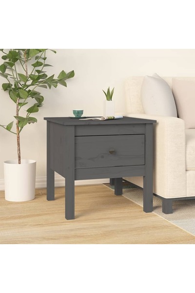 Concept Βοηθητικό τραπεζάκι, γκρι, 50x50x49 cm, μασίφ ξύλο πεύκου