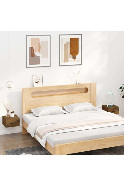 Concept Noptiere de perete, 2 buc., stejar fumuriu, 35x35x20 cm