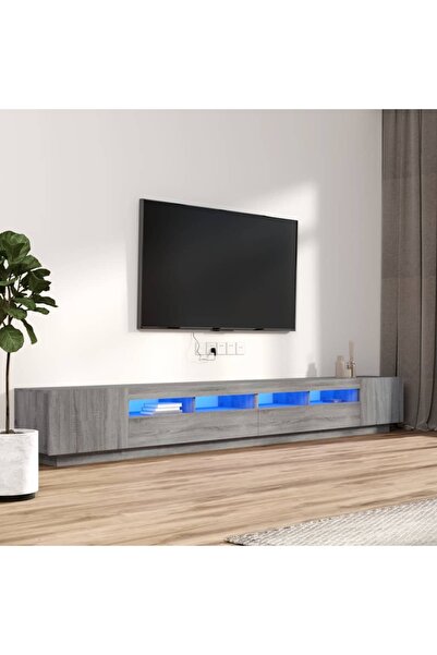 Concept Σετ ντουλαπιών τηλεόρασης LED, 3 τεμάχια, γκρι Sonoma, ξύλο μηχανικής...