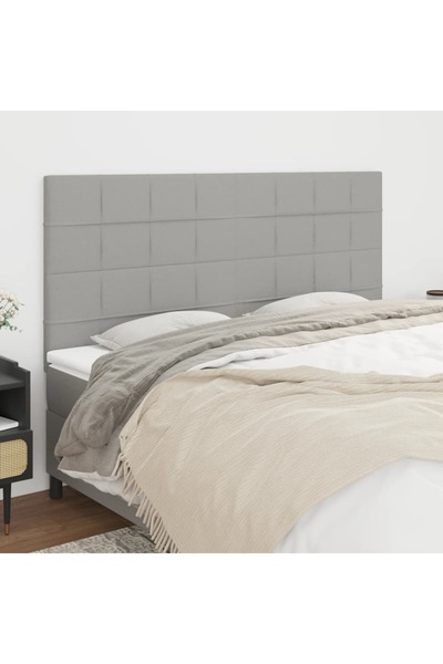 Concept Tăblii de pat, 4 buc, gri deschis, 90x5x78/88 cm, textil