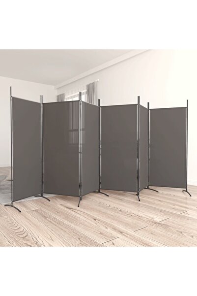 Concept Paravan de cameră cu 6 panouri, antracit, 520x180 cm, textil