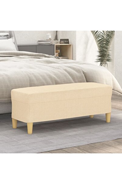 Concept Πάγκος, κρεμ, 100x35x41 εκ., ύφασμα