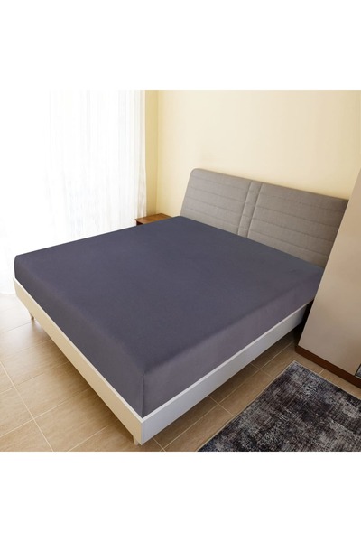 Concept Cearșaf de pat cu elastic, 2 buc., antracit, 90x200 cm, bumbac