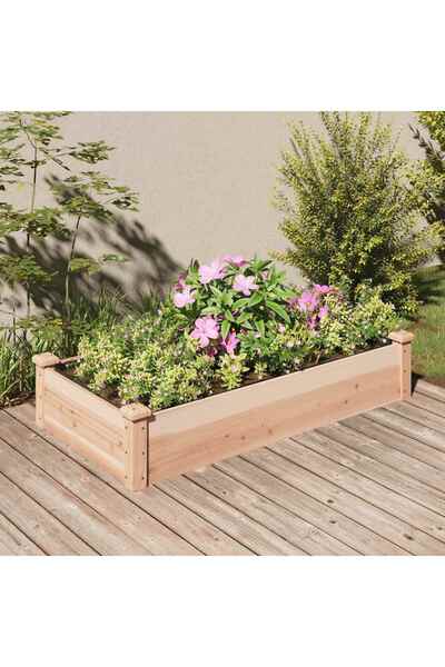Concept Strat de grădină înălțat cu căptușeală, 120x60x25 cm, lemn brad