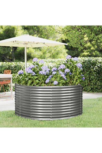 Concept Jardinieră de grădină, gri, 140x140x68 cm, oțel