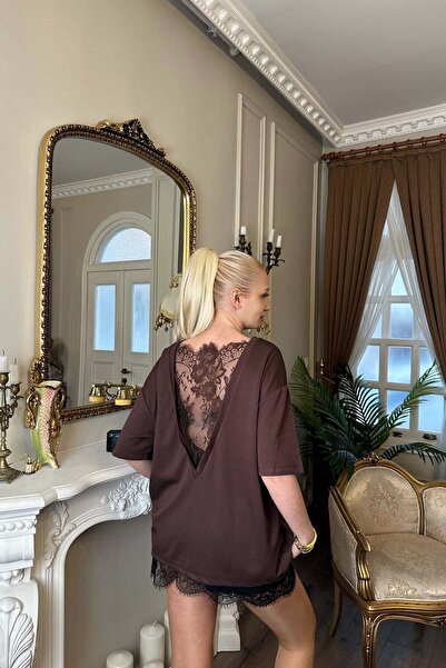 lizge giyim Sirti V Lace Detail Bluz