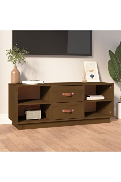 Concept Comodă TV, maro miere, 100x34x40 cm, lemn masiv de pin