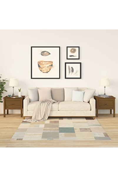 Concept Βοηθητικά τραπεζάκια 2 τεμ. καφέ-μελί 50x50x49 εκ. μασίφ ξύλο πεύκου