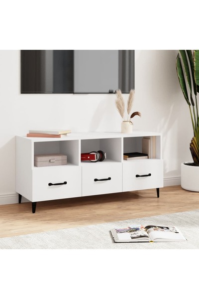 Concept Comodă TV, alb, 102x35x50 cm, lemn compozit