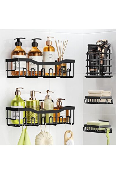 genric Shower Organizer No Drilling, 5 Pack Rustproof Stainless Steel Adhesiv...