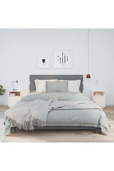 Concept Κομοδίνα, 2 τεμ., λευκά, 40x34x55 cm, μασίφ ξύλο πεύκου