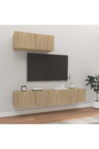 Concept Σετ ντουλαπιών τηλεόρασης, 3 τεμάχια, δρυς sonoma, επεξεργασμένο ξύλο