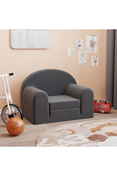 Concept Παιδικός καναπές, ανθρακί, απαλό Πελούς