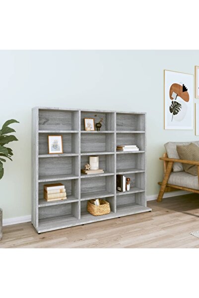 Concept Dulap CD-uri, sonoma gri, 102x23x89,5 cm, lemn prelucrat