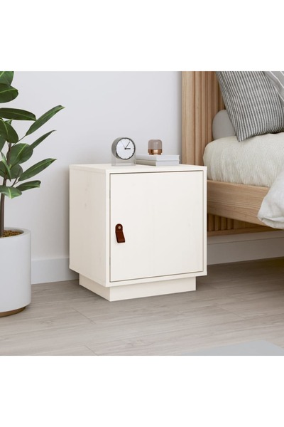 Concept Noptieră, alb, 40x34x45 cm, lemn masiv de pin