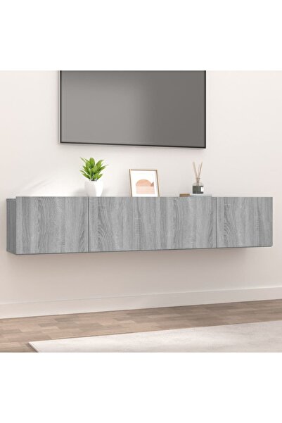 Concept Comode TV, 2 buc., gri sonoma, 80x30x30 cm, lemn prelucrat