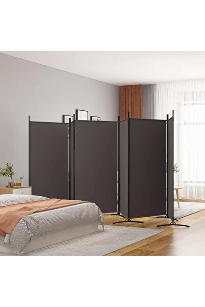 Concept Paravan de cameră cu 6 panouri, maro, 520x180 cm, textil
