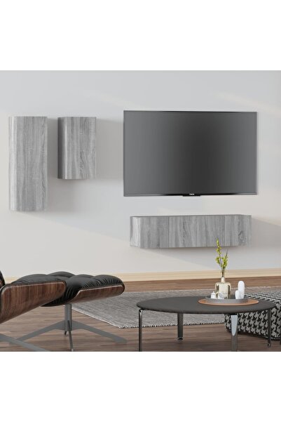 Concept Σετ ντουλαπιών τηλεόρασης, 4 τεμάχια, γκρι Sonoma, επεξεργασμένο ξύλο