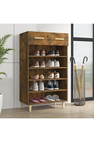 Concept Pantofar, stejar fumuriu, 60x35x105 cm, lemn compozit