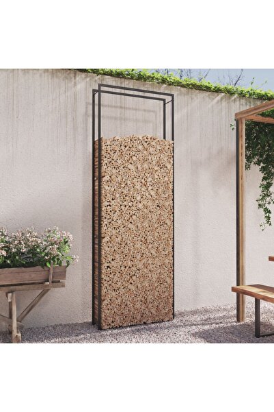 Concept Suport pentru lemne de foc, negru mat, 110x28x312 cm, oțel