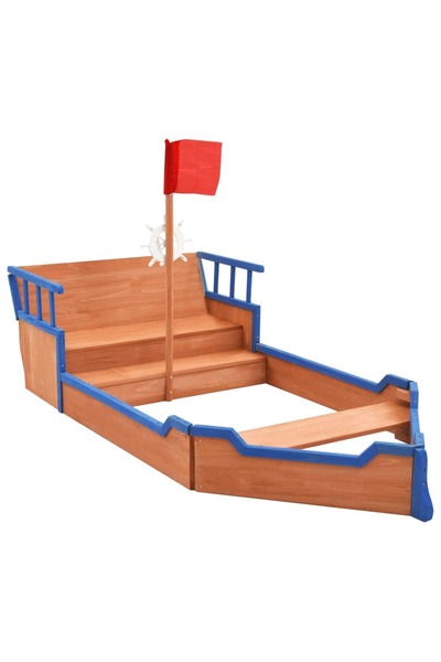 Concept Groapă de nisip, navă pirat, 190 x 94,5 x 101 cm, lemn de brad