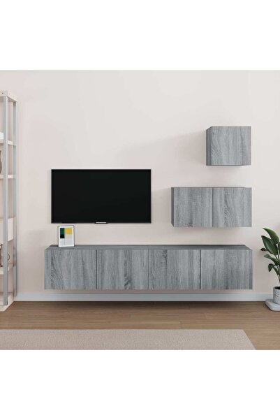 Concept Σετ ντουλαπιών τηλεόρασης, 4 τεμάχια, γκρι Sonoma, επεξεργασμένο ξύλο