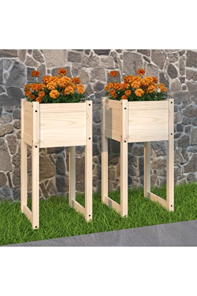 Concept Γλάστρες, 2 τεμ., 40x40x81 cm, από μασίφ ξύλο πεύκου