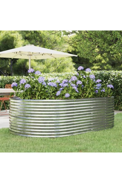 Concept Garden planter, silver, 212x140x68 cm, steel