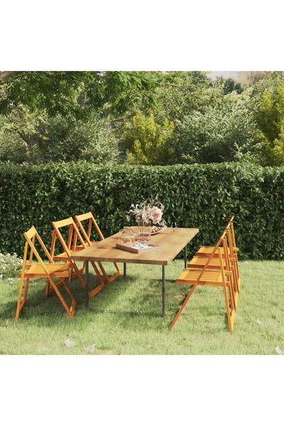 Concept Πτυσσόμενες καρέκλες κήπου, 6 τεμ., από μασίφ ξύλο ακακίας