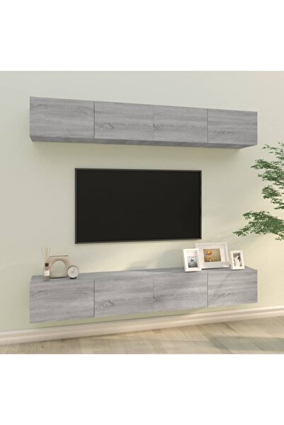 Concept Dulapuri TV de perete, 4 buc., gri sonoma, 100x30x30 cm
