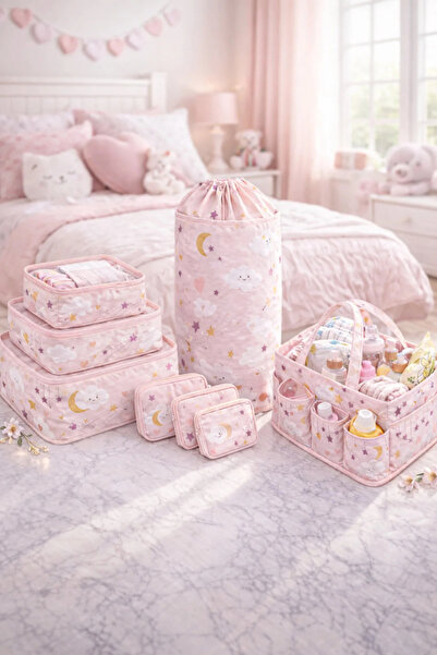 MorOflan 8'li Yenidoğan Hastane Çıkış Seti I Bebek Kirli Sepeti I 6'lı Bavul ...