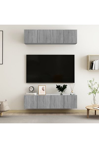 Concept Comode TV, 4 buc., gri sonoma, 60x30x30 cm, lemn prelucrat