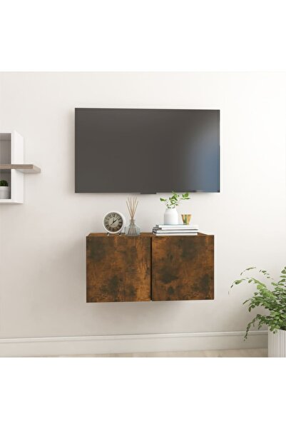 Concept Dulap TV suspendat, stejar fumuriu, 60x30x30 cm, lemn prelucrat