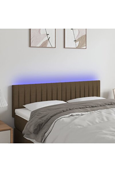 Concept Κεφαλάρι LED, σκούρο καφέ, 144x5x78/88 cm, ύφασμα